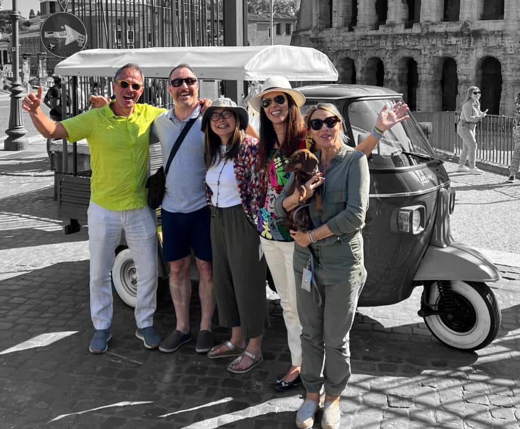 Private Piaggio Tour of Rome: Appia Antica and Food Experience ETuk Tours Rome