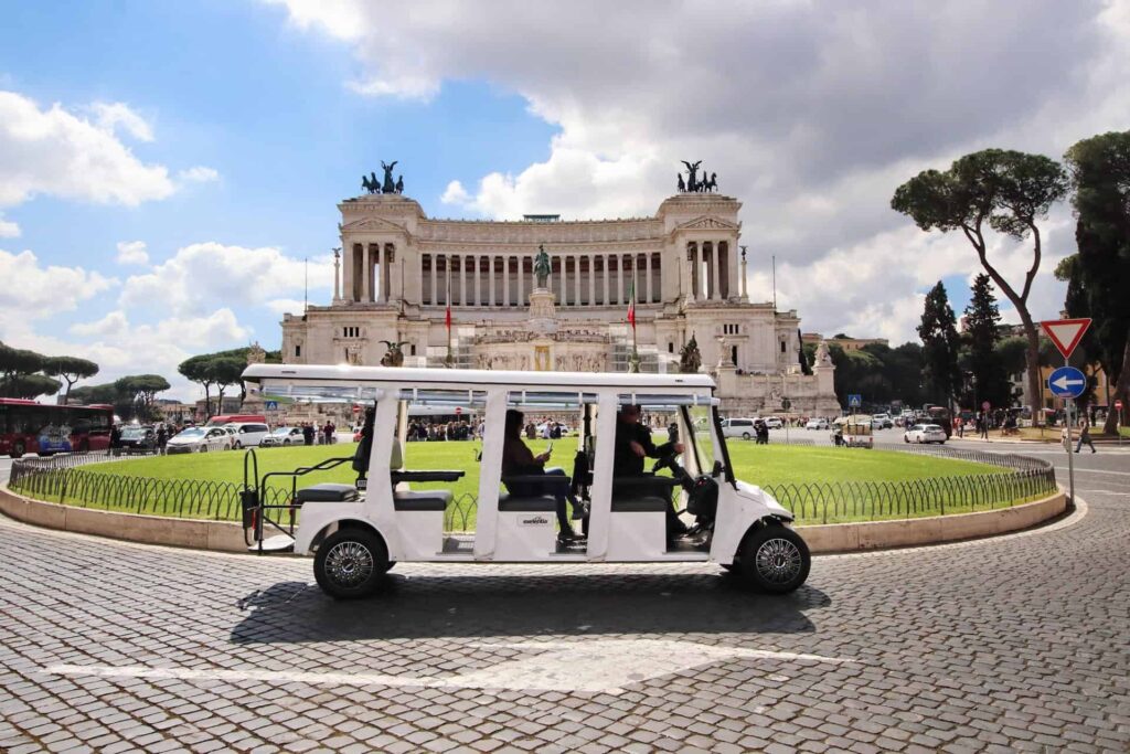 Tour of Rome in a 7 Seater Golf Cart ETuk Tours Rome