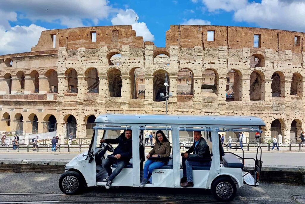 Tour of Rome in a 7 Seater Golf Cart ETuk Tours Rome