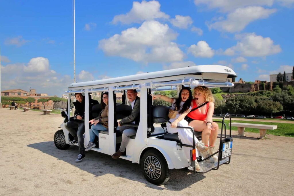 Tour of Rome in a 7 Seater Golf Cart ETuk Tours Rome