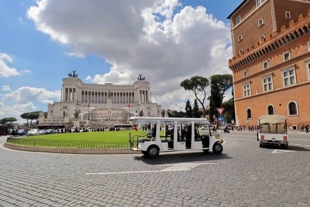 Tour of Rome in a 7 Seater Golf Cart ETuk Tours Rome