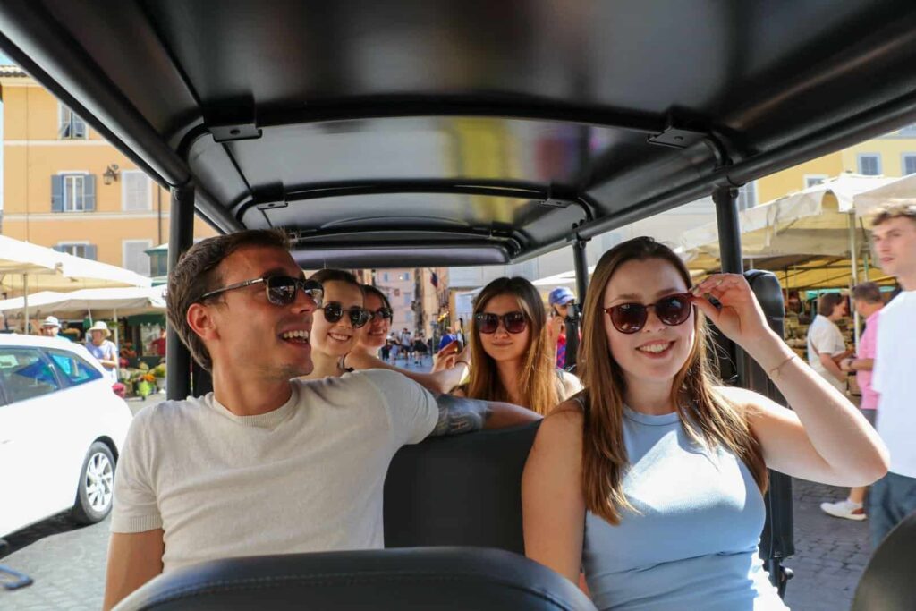 Rome Food Tour by Golf Cart ETuk Tours Rome